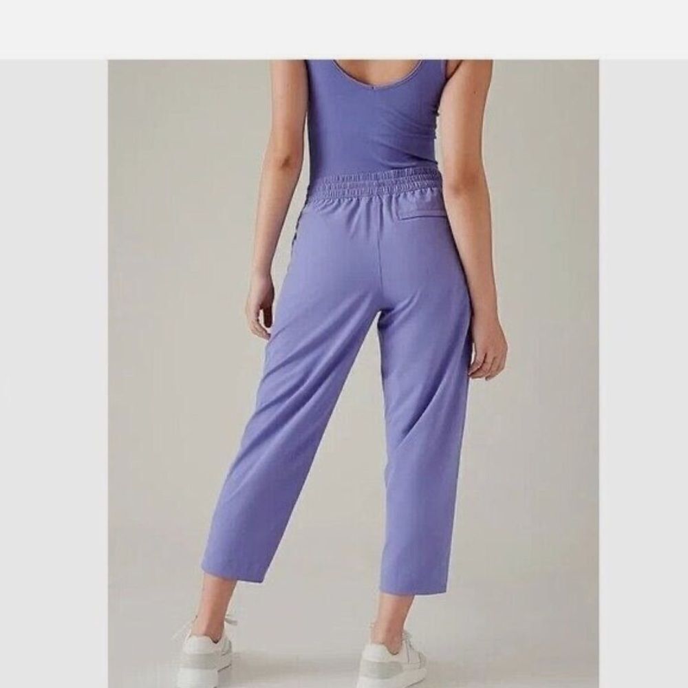 Athleta Arrival Pant Dark Adonis Blue Drawstring Relax Hiking Size 12 - Picture 2 of 12
